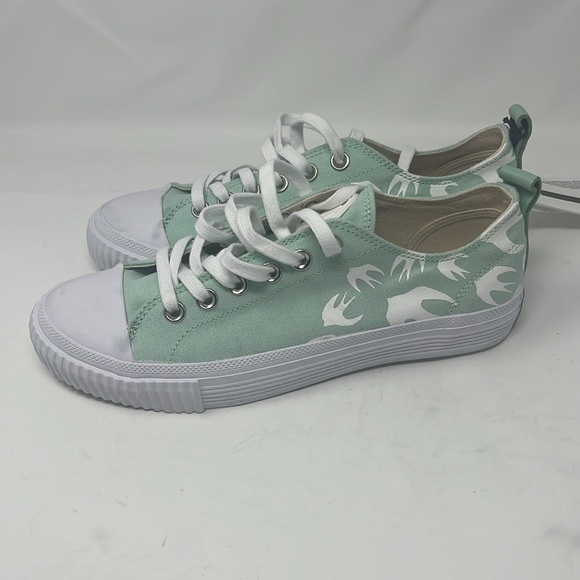 NWT McQ Alexander McQueen Swallow Swarm Bird Mint Low Top Sneakers Sz 39 or US 8 - Picture 5 of 8